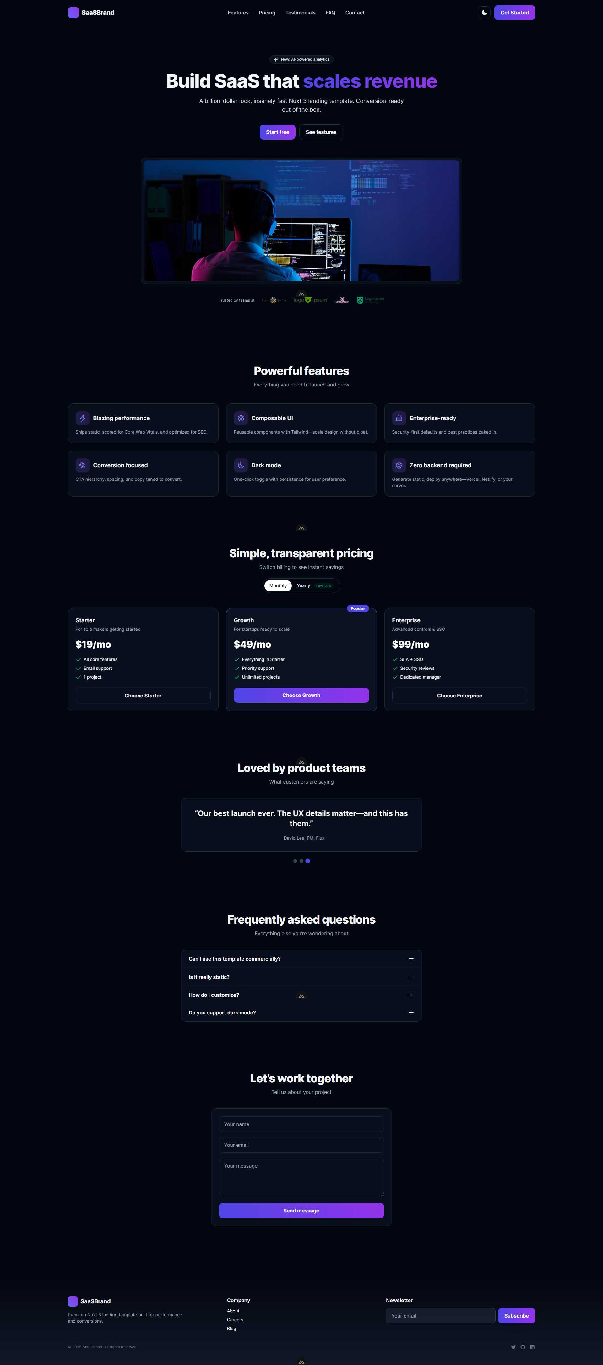 Modern SaaS Landing Page